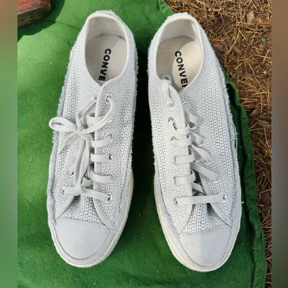 Converse Low Top Knit Sneakers in Light Blue - Picture 1 of 8